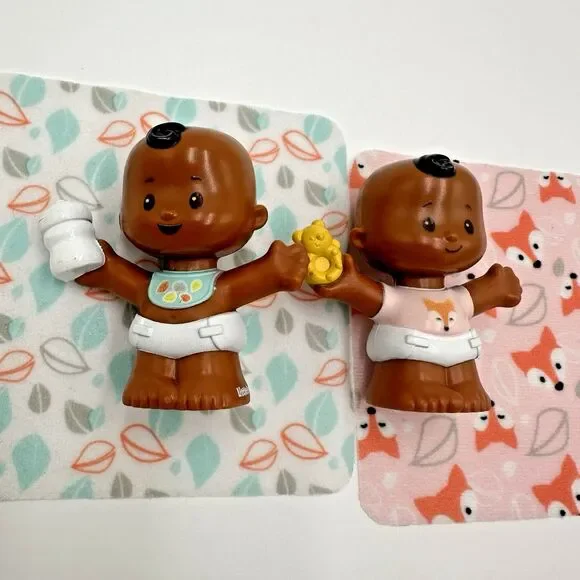 Fisher-Price Little People Snuggle Twins Boys African American Toddler Toys FP - Picture 6 of 9